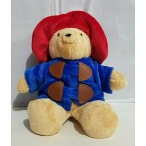 Rainbow Designs Plush Paddington Bear Stuffed Bean Bag Red Coat Blue Hat 9" 2002